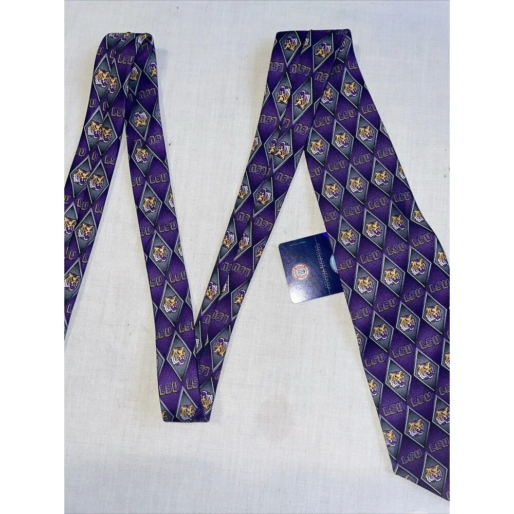 Eagle Neckwear L.S.U. Tigers Men’s Dress Tie Sz 55” Purple Diamond Business